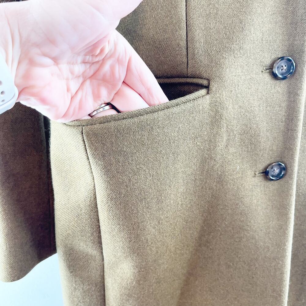J. Crew Wool Olive Brown Car Length Slim Cut Blazer Style Coat - Picture 9 of 11